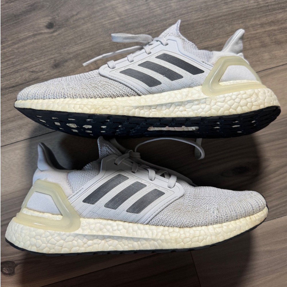 Adidas Ultraboost 20 Grey Silver Metallic Running Shoes EG0707 Mens 8